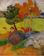 Поль Гоген Бретонский мальчик в пейзаже с гусями-1889